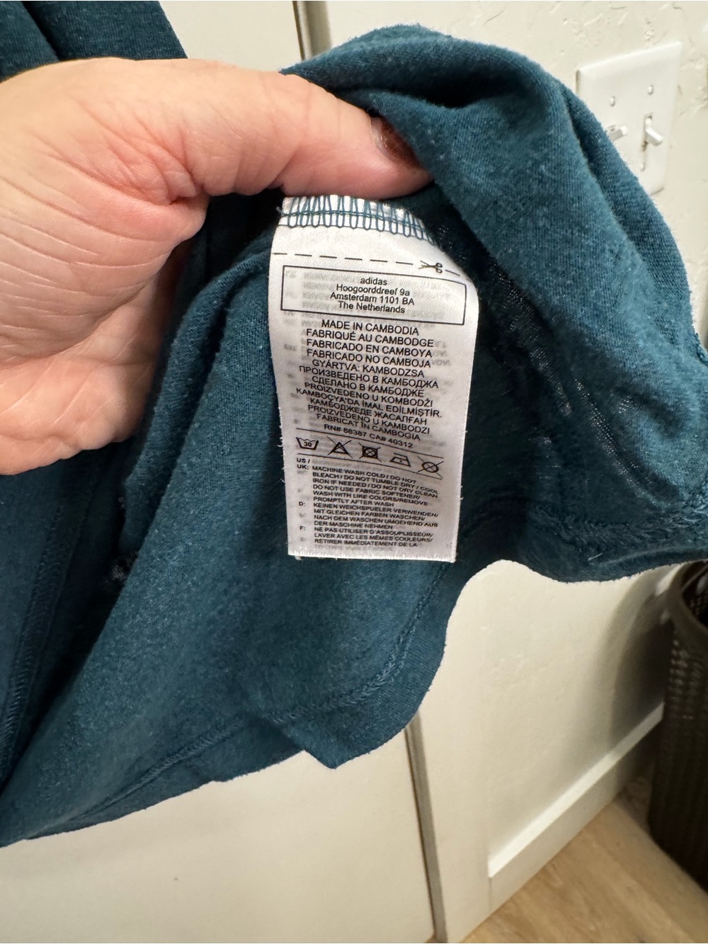 adidas Women's Teal Short Sleeve Logo Tee - Picture 3 of 3